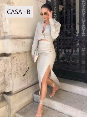 NEW!💫CASA B | Sierra Side Slit Midi Skirt & Top SET